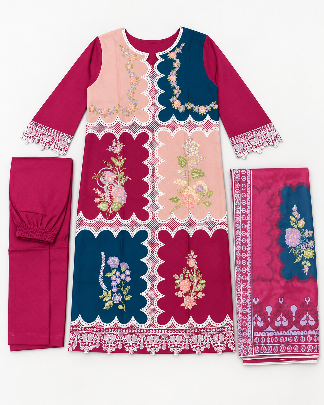 Magenta Teal Peach