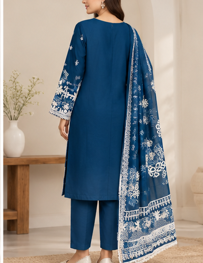 Ladies Embroidered 3 Piece Suit with Dupatta