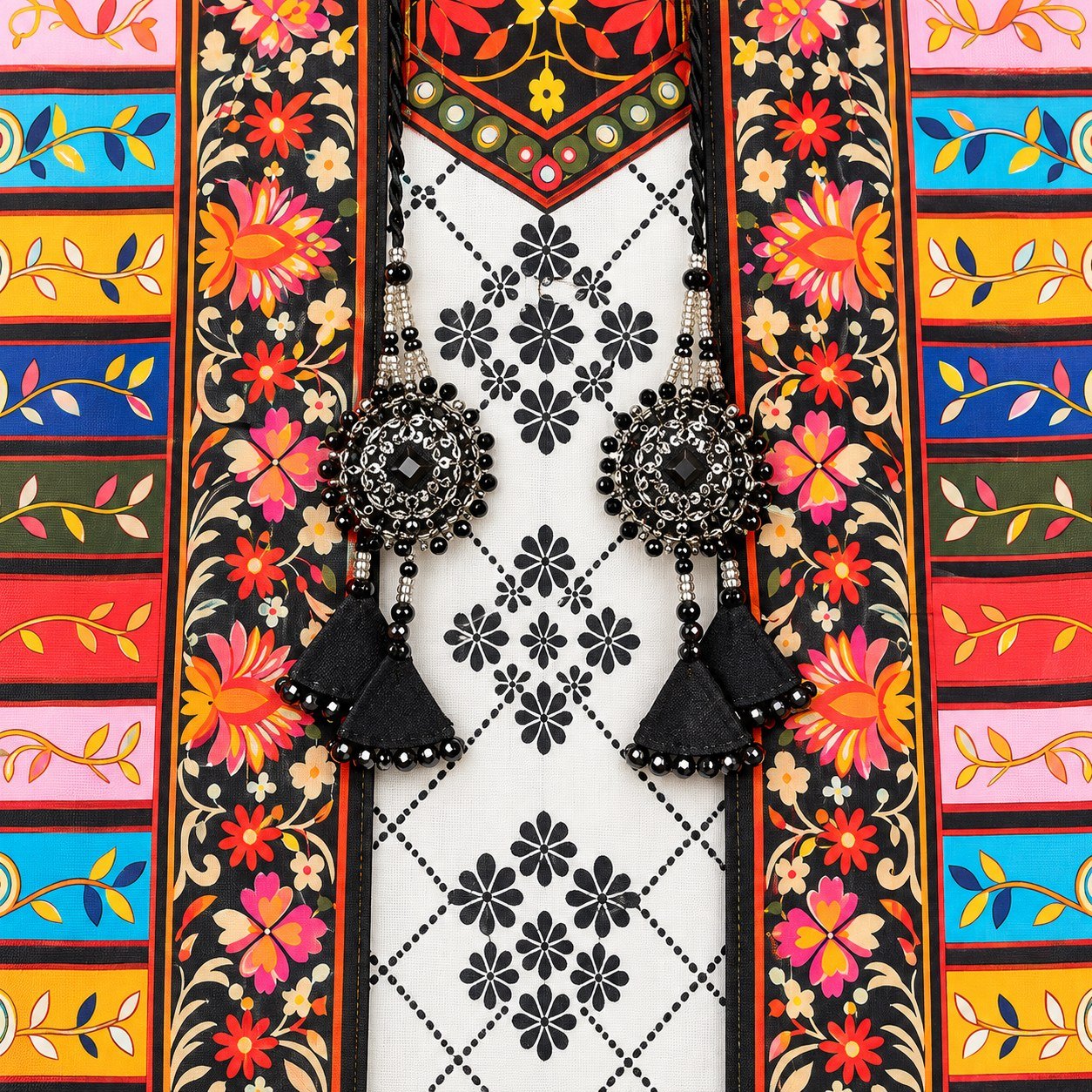 Multicolor Floral Printed 3-Piece Stitched Suit